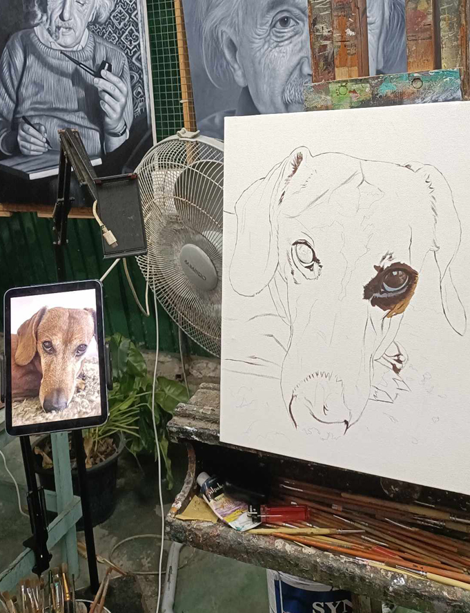 Pintura personalizada de perro Paso 2