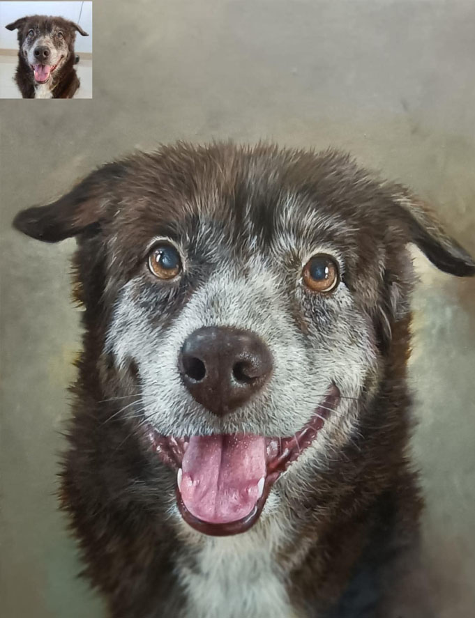 Pintura de un perro