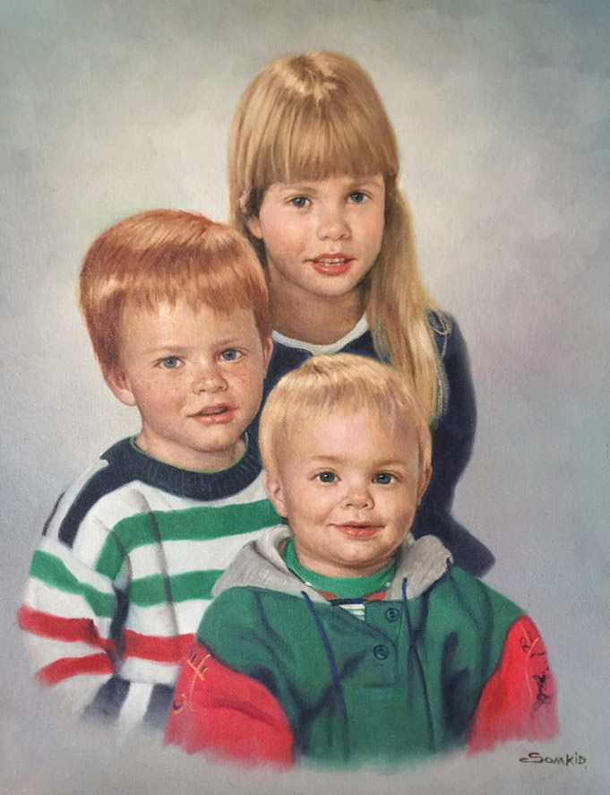 Retrato de tres niños